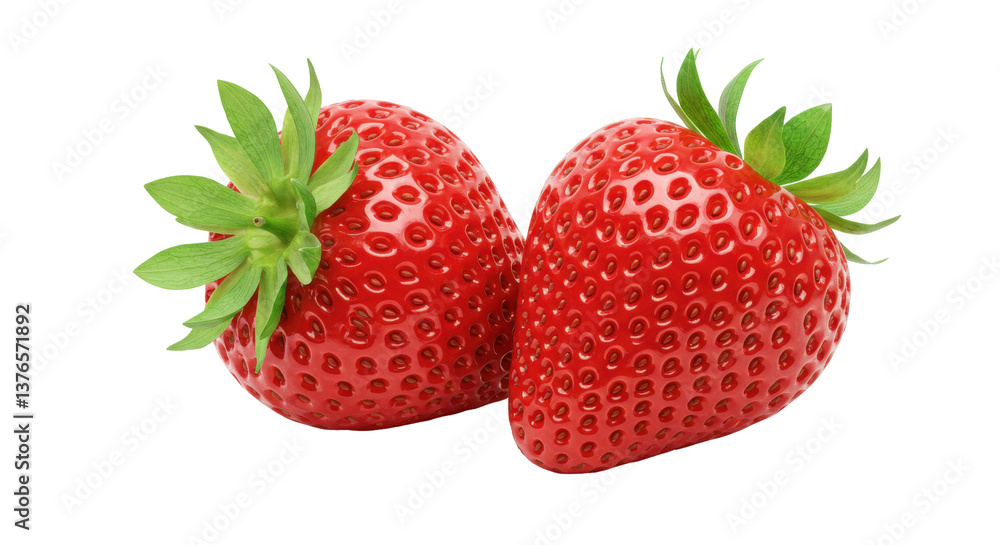 Isolated Two Strawberries Isolated Two Strawberries