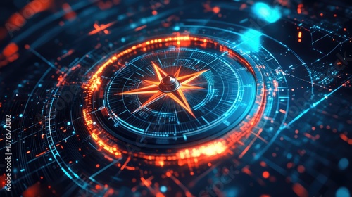 Wallpaper Mural Digitale Transformation: Kompass und Schriftzug fÃ¼r Fortschritt in Marketing und Service Torontodigital.ca