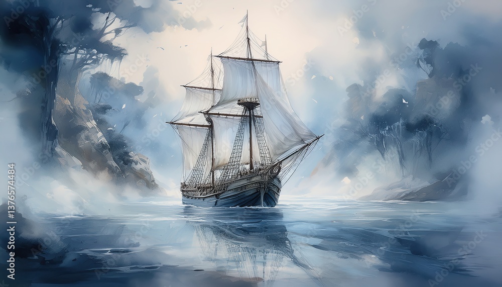 Twilight Galleon in Soft Silver Light Twilight Galleon in Soft Silver Light
