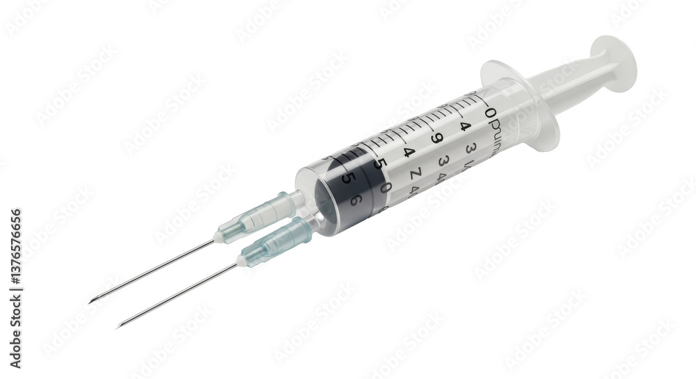 Isolated Two Syringes Isolated Two Syringes