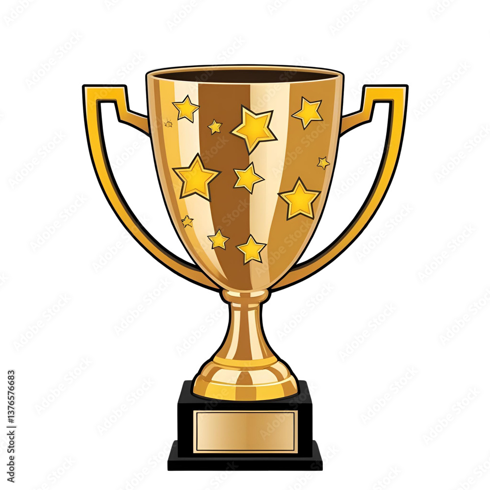 Fototapeta premium gold cup isolated on white background