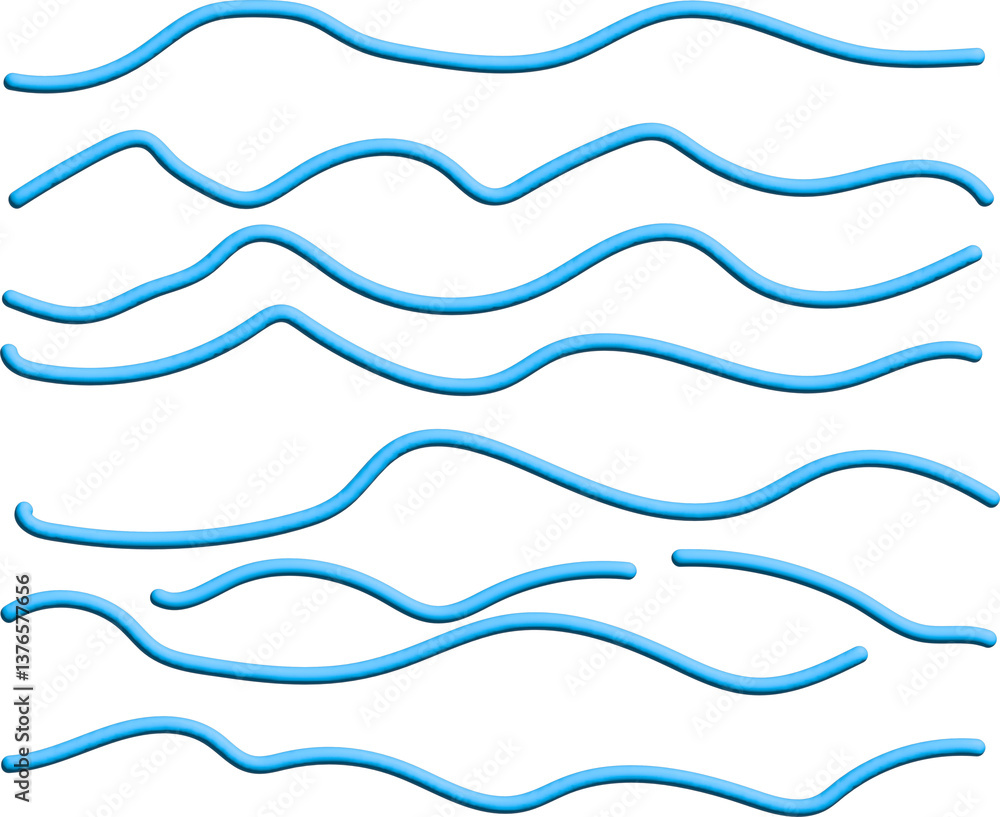 Wall wave lines, wavy lines, 3D ocean wave Wall wave lines, wavy lines, 3D ocean wave