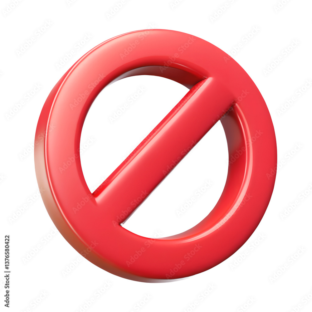 Red prohibition sign 3d illustration isolated on the transparent background Red prohibition sign 3d illustration isolated on the transparent background