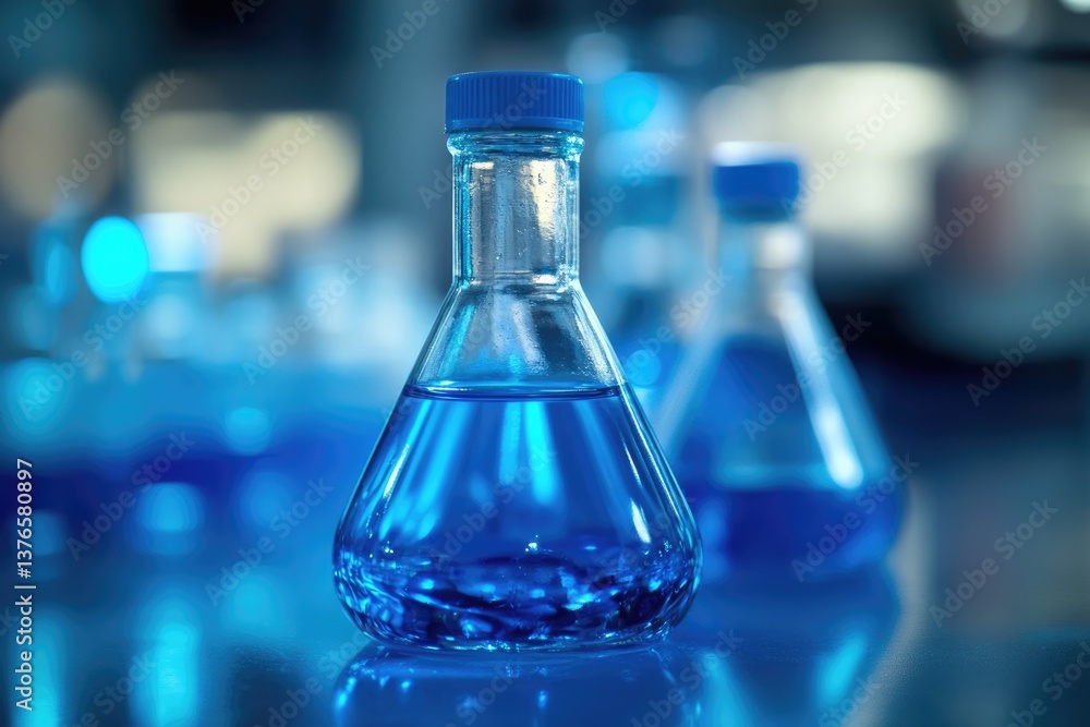 Liquid Ammonia Sample in Laboratory Glassware: Chemical Testing and Analysis in a Factory Setting Liquid Ammonia Sample in Laboratory Glassware: Chemical Testing and Analysis in a Factory Setting