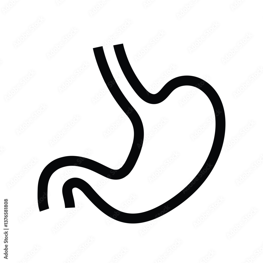 Fototapeta premium Human stomach icon. stomach line logo