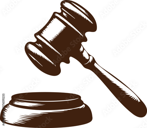 a single hammer, Judge gavel silhouette icon, Judge hammer silhouette vector illustration