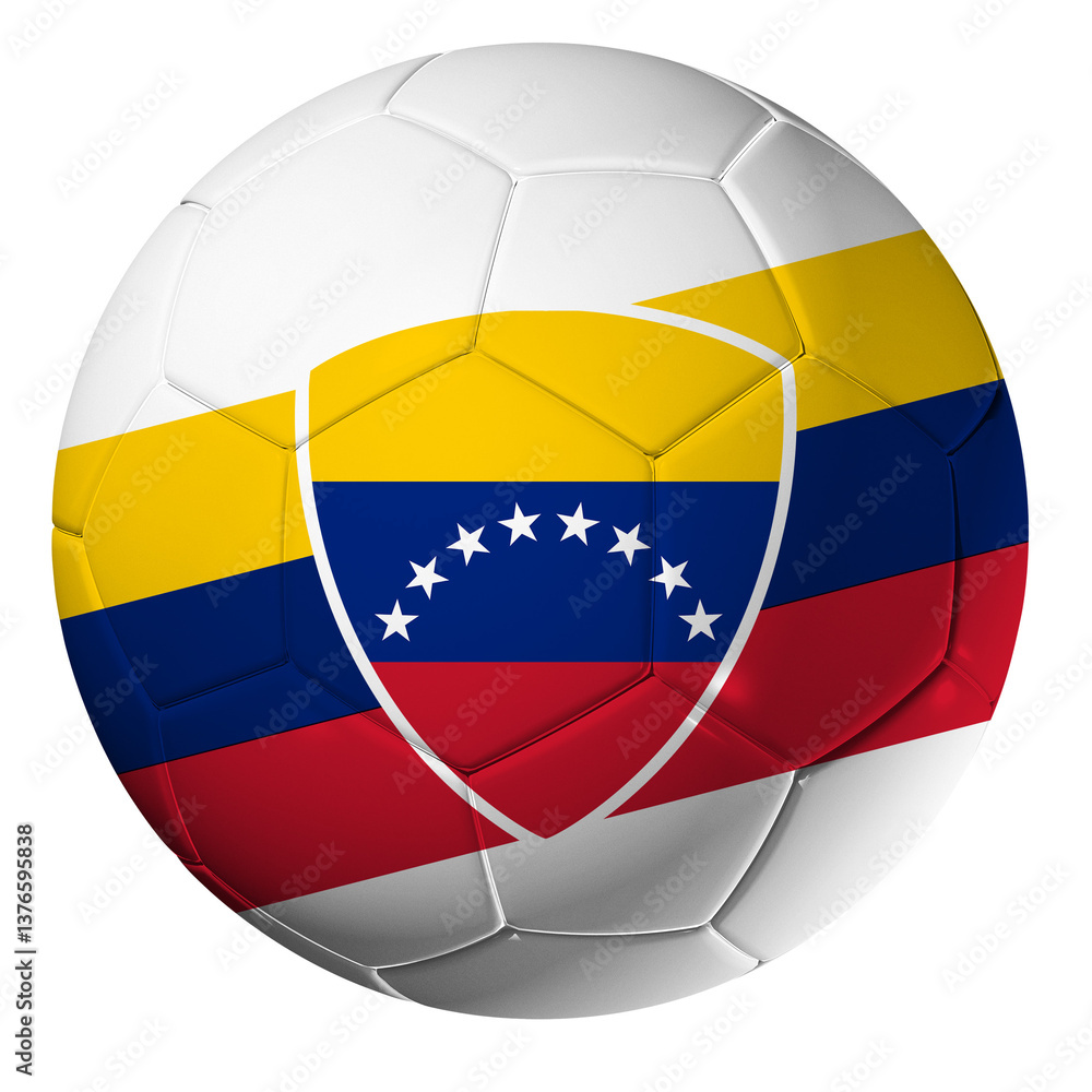 Fototapeta premium Soccer ball venezuela with transparent wallpaper