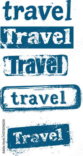 Grunge rubber stamps that say Travel