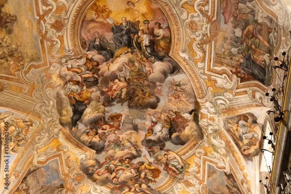 Obraz premium Frescos del monasterio de San Benedetto, Catania, Sicilia