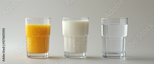 refreshing morning spread with orange juice and milk
