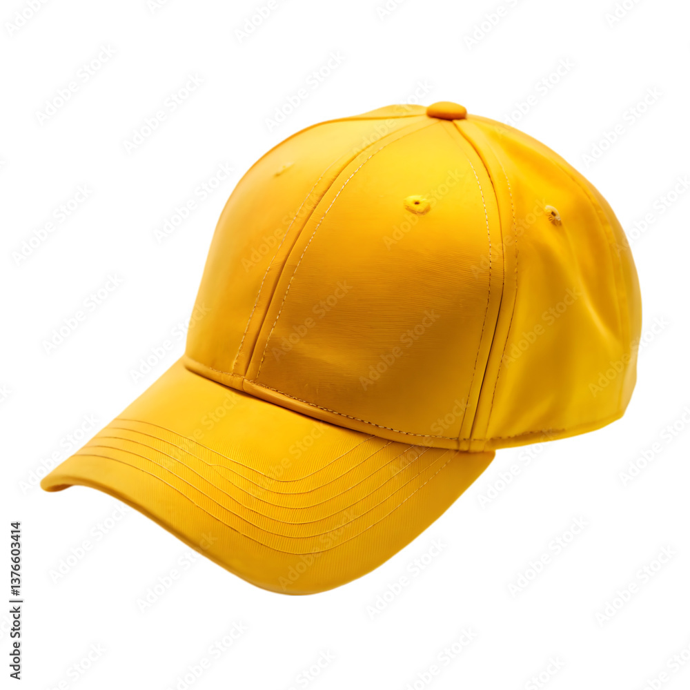 Fototapeta premium yellow baseball cap isolated on transparent background