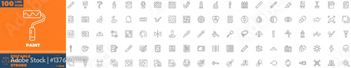 Paint Line Editable Icons set. Vector illustration in modern thin line style of paint icons:  paint, artwork, paintbrush, artist, museum, painter, etc