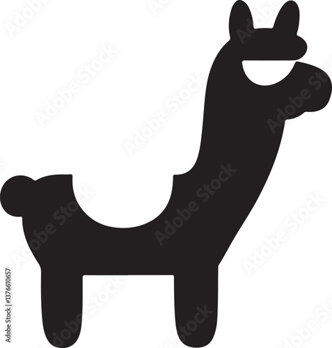 Alpaca flat and minimal vector art illustration icon on a white background.
