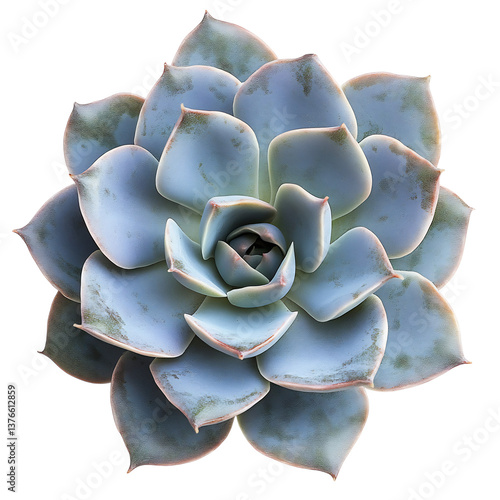 A Healthy Dudleya Succulent with Pale Rosette Leaves Isolated on Transparent Background