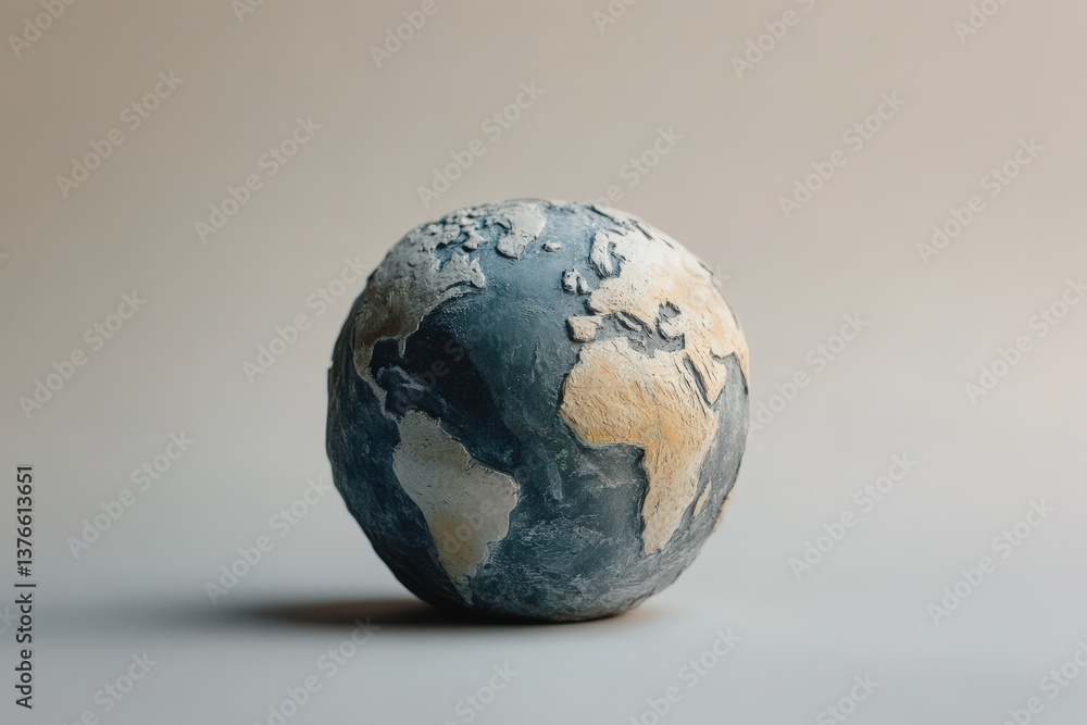An artistic representation of planet earth in miniature form An artistic representation of planet earth in miniature form
