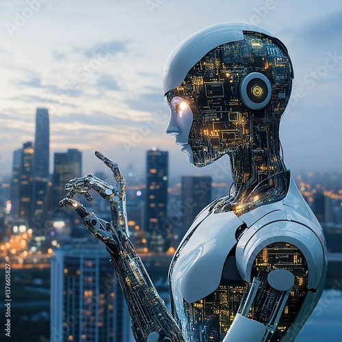 Innovative ai technologies transforming business landscapes urban environment digital art futuristic perspective