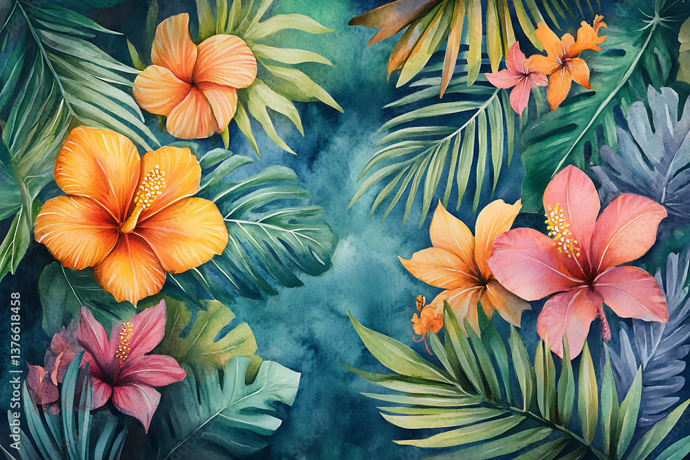 Naklejka premium Exotic Escape A Burst of Tropical Vibrance