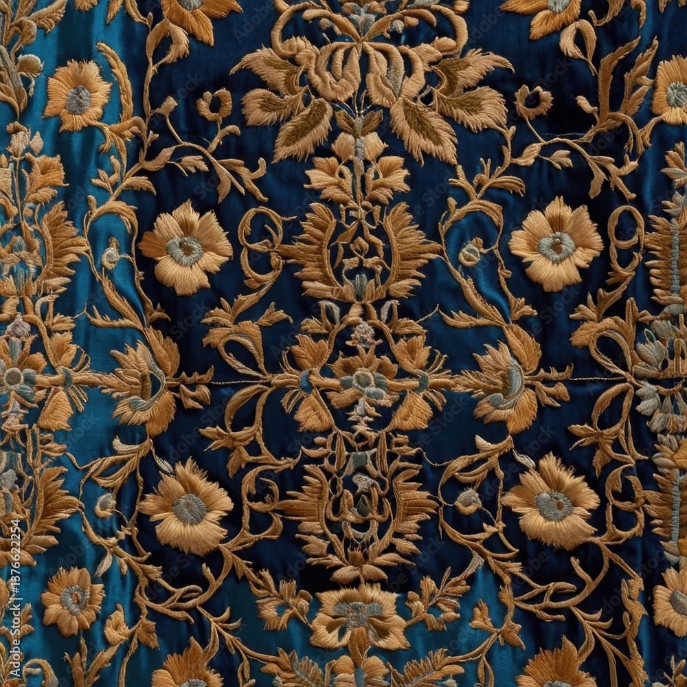 Delicate texture of fabric with detailed embroidered floral or geometric patterns Delicate texture of fabric with detailed embroidered floral or geometric patterns