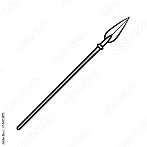 Simple vector illustration of a sharp metal sword isolated on a white background