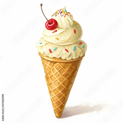 Ice cream Watercolor Vector