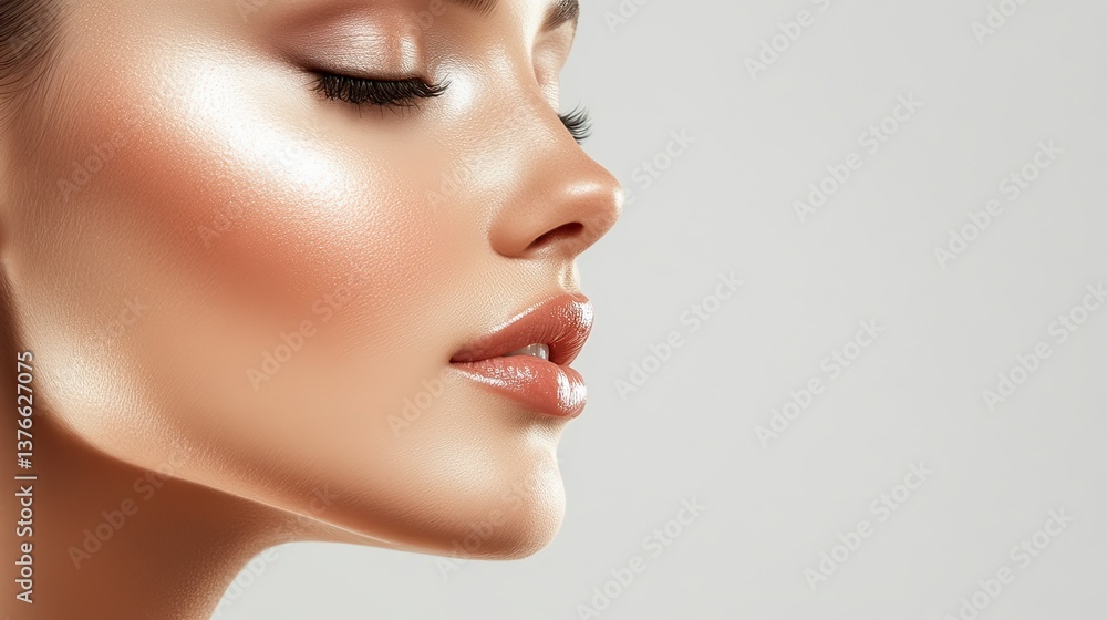 Beauty portrait of a woman studio close-up soft lighting elegance Beauty portrait of a woman studio close-up soft lighting elegance