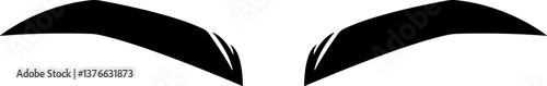 Eyebrows shaping icons in flat. black eyebrow linear isolated on transparent background