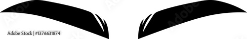 Eyebrows shaping icons in flat. black eyebrow linear isolated on transparent background