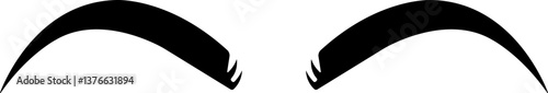 Eyebrows shaping icons in flat. black eyebrow linear isolated on transparent background