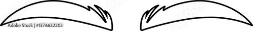 Eyebrows shaping icons in line. black eyebrow linear isolated on transparent background