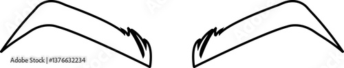 Eyebrows shaping icons in line. black eyebrow linear isolated on transparent background