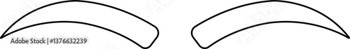 Eyebrows shaping icons in line. black eyebrow linear isolated on transparent background