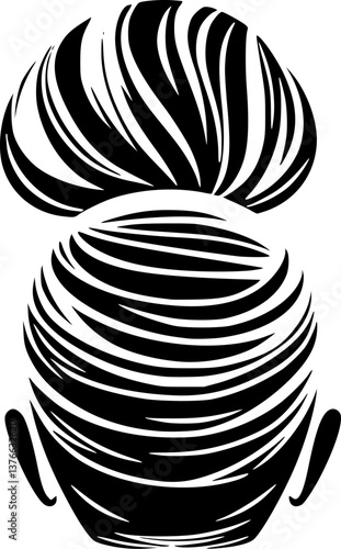Sleek updo hairstyle outline. Elegant and formal vector illustration.