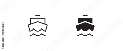 Ship icons. Shipping Cruise vector, transportation icon vector symbol logo illustration line editable stroke flat design style isolated on white