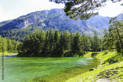 Obraz na płótnie Tragöss, Grüner See, Österreich, Steiermark w salonie