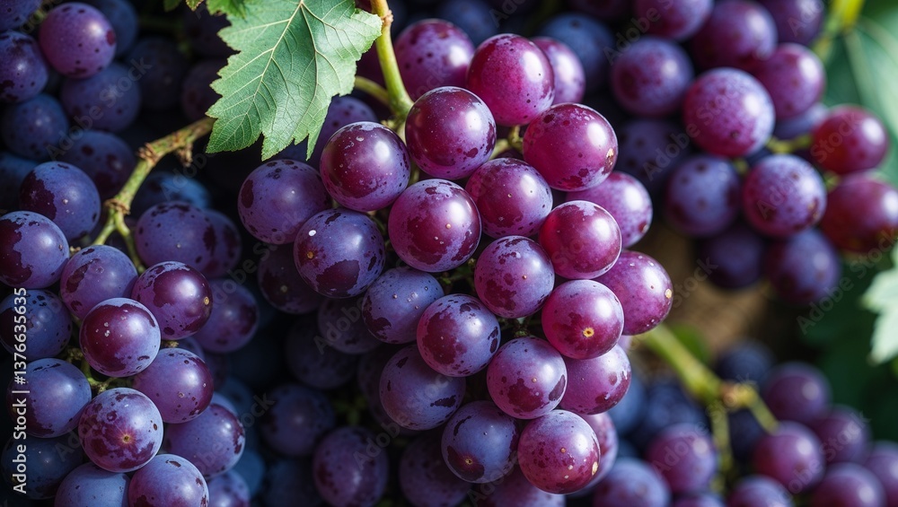 Fototapeta premium Vibrant Burmese Grapes Bunch – Exotic, Juicy, and Freshly Harvested Fruit