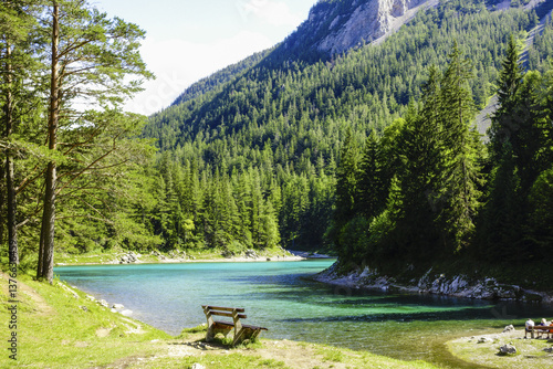 Obraz na płótnie Tragöss, Grüner See, Österreich, Steiermark w salonie