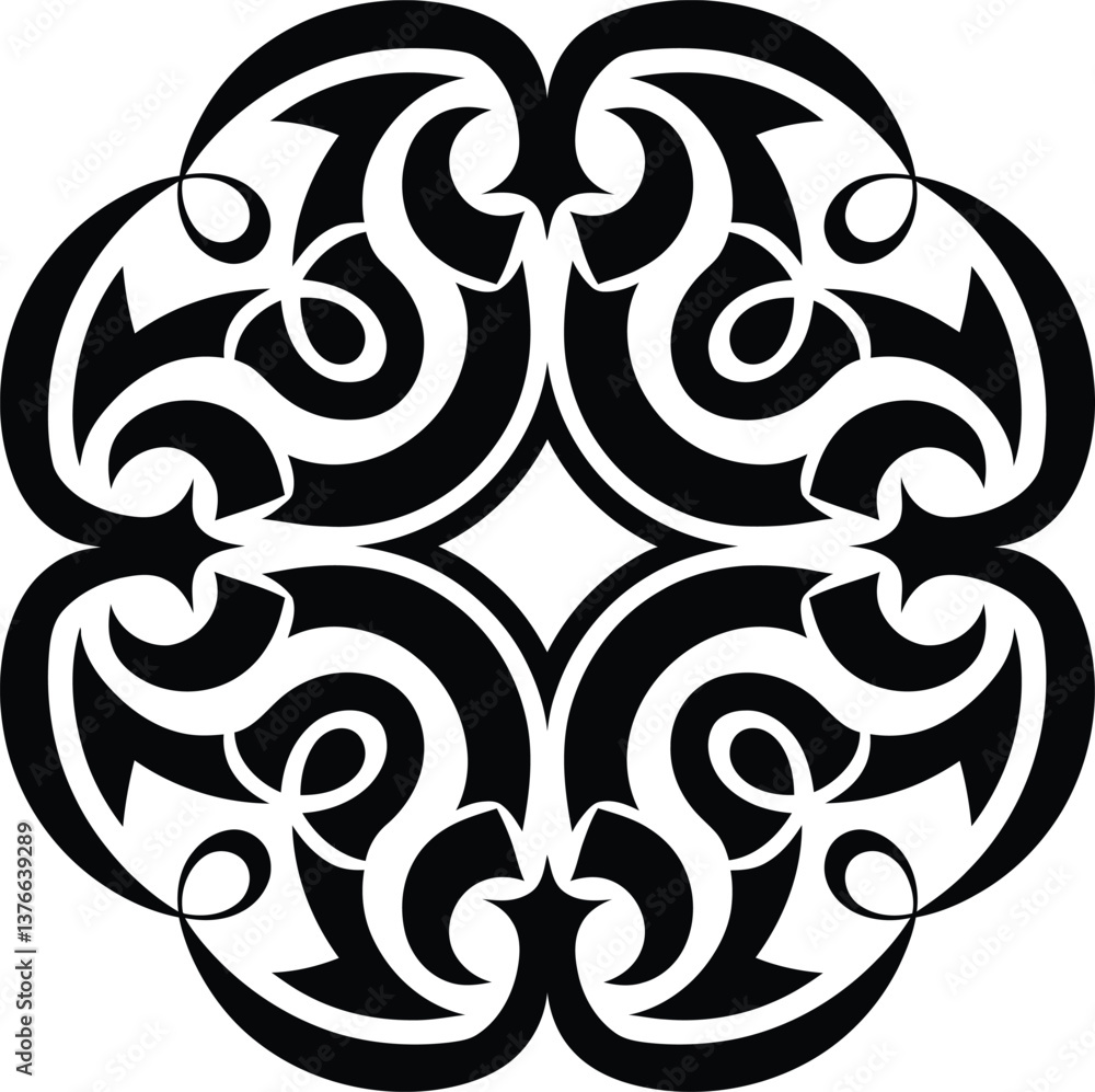 Fototapeta premium Intricate Tribal Mandala Vector - Decorative Symmetric Ornament