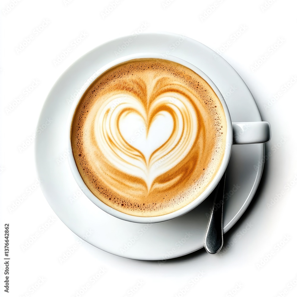 Latte art in a white cup Latte art in a white cup