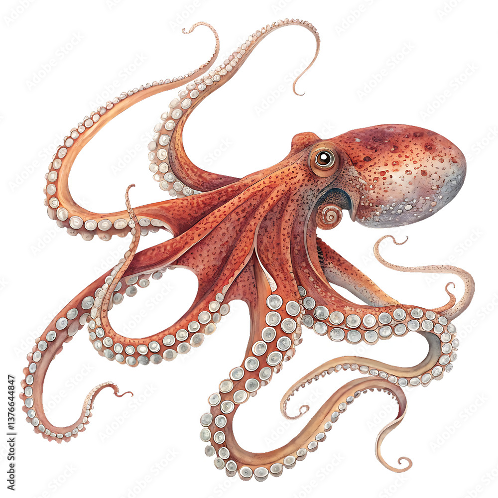 Fototapeta premium octopus isolated on background white