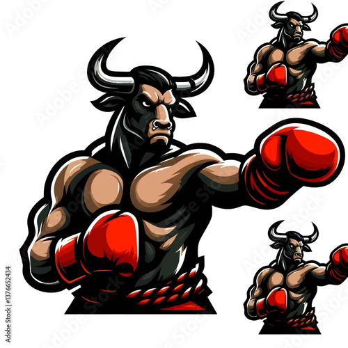 lustración vectorial de un logotipo de mascota de torero audaz en estilo pegatina, ideal para marcas, equipos deportivos o mercancías con un diseño fuerte y dinámico