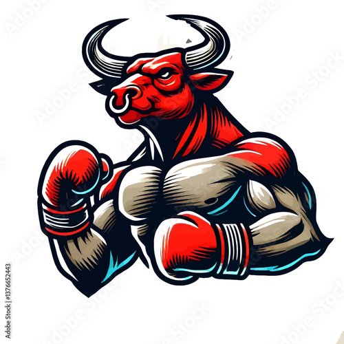 lustración vectorial de un logotipo de mascota de torero audaz en estilo pegatina, ideal para marcas, equipos deportivos o mercancías con un diseño fuerte y dinámico