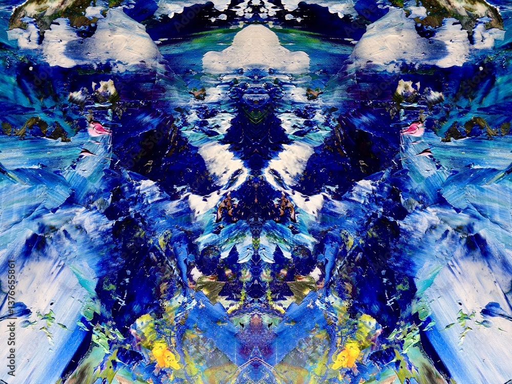 Naklejka premium Abstract art background . Hand painting artwork on canvas .