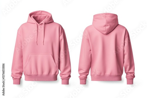 Wallpaper Mural Soft pink hoodie design displayed from front and back angles showcasing comfort and style for casual wear Torontodigital.ca