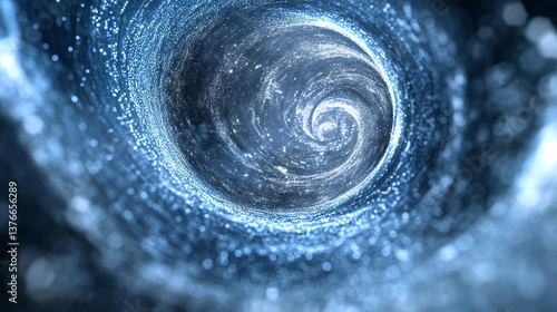 Abstract 3d illustration background with chaotic  lines connecting dots of torus with blurred lines. Analytics algorithms data. Big data. Cryptography concept.  Banner for business, science an