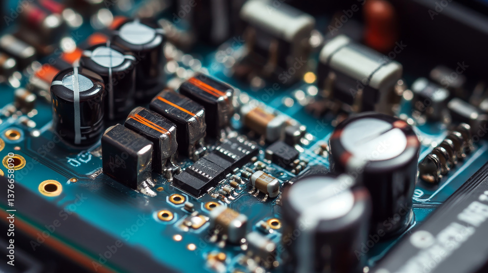 Electronic circuit board close up. Electronic circuit board close up.