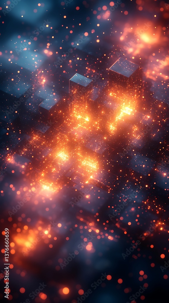 Vibrant Abstract With Glowing Orange Particles And Geometric Shapes
Vibrant Abstract With Glowing Orange Particles And Geometric Shapes