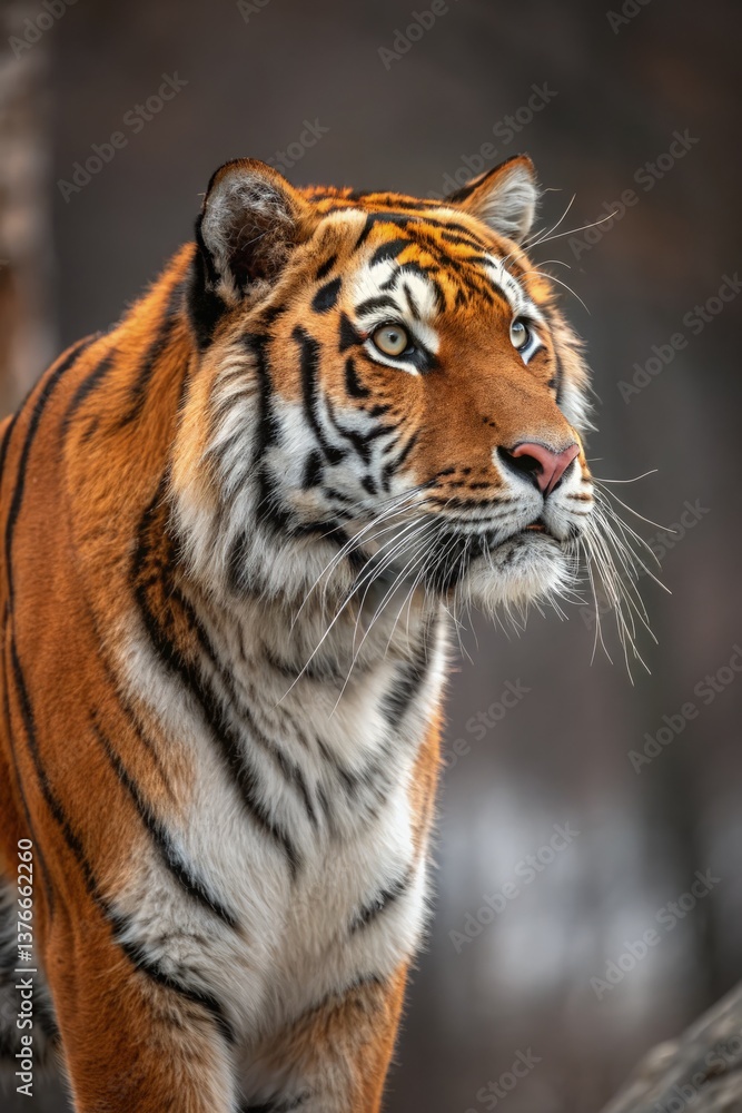 Majestic Tiger Gazing Thoughtfully in the Wild Generative AI Majestic Tiger Gazing Thoughtfully in the Wild Generative AI