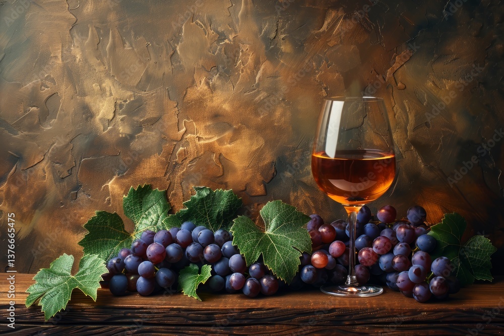 Fototapeta premium Red wine testing on vineyard