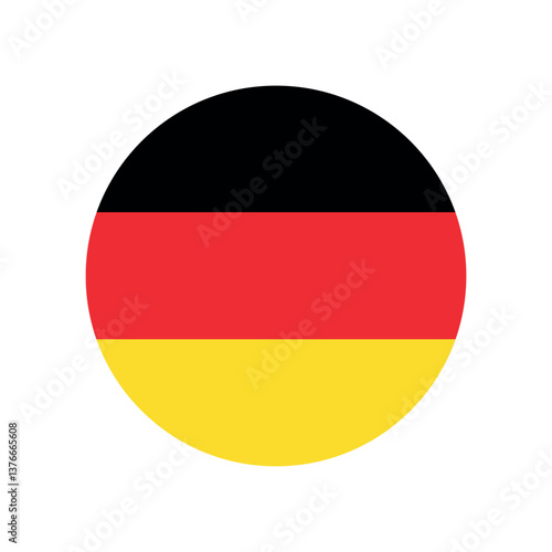 Vector flat round Germany flag isolated on white background