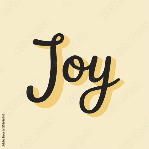 Handgezeichnetes Wort "Joy" in Gelb

